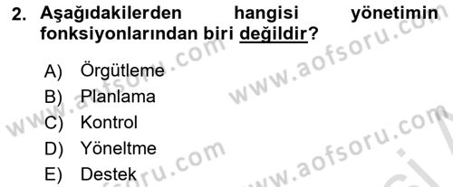 Bürolarda Temel Kavramlar Dersi 2021 - 2022 Yılı (Final) Dönem Sonu Sınav Soruları 2. Soru