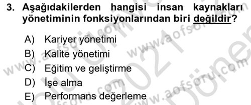 Bürolarda Temel Kavramlar Dersi 2021 - 2022 Yılı (Final) Dönem Sonu Sınav Soruları 3. Soru