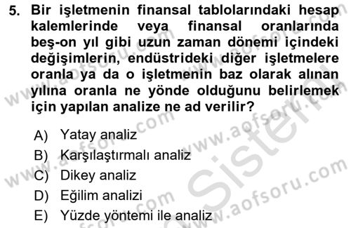 Bürolarda Temel Kavramlar Dersi 2021 - 2022 Yılı (Final) Dönem Sonu Sınav Soruları 5. Soru