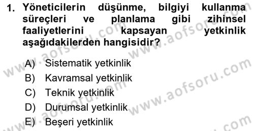 Bürolarda Temel Kavramlar Dersi 2021 - 2022 Yılı Yaz Okulu Sınav Soruları 1. Soru