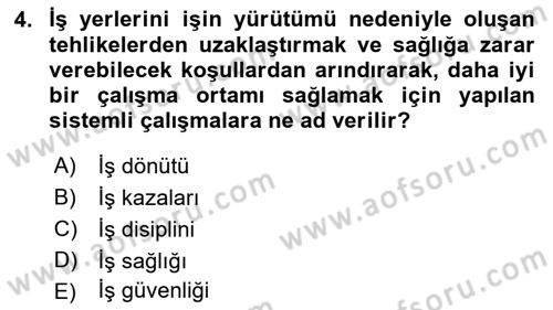 Bürolarda Temel Kavramlar Dersi 2021 - 2022 Yılı Yaz Okulu Sınav Soruları 4. Soru