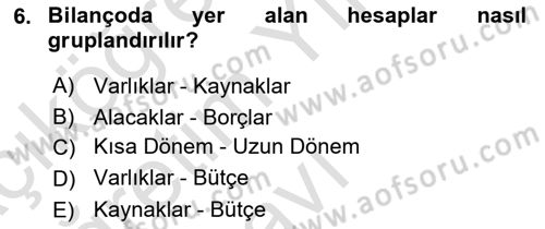 Bürolarda Temel Kavramlar Dersi 2021 - 2022 Yılı Yaz Okulu Sınav Soruları 6. Soru