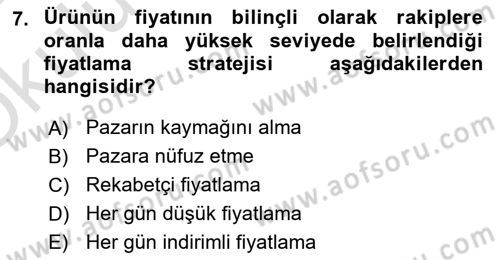 Bürolarda Temel Kavramlar Dersi 2021 - 2022 Yılı Yaz Okulu Sınav Soruları 7. Soru