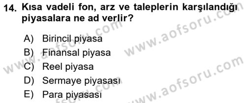 Bürolarda Temel Kavramlar Dersi 2022 - 2023 Yılı (Vize) Ara Sınav Soruları 14. Soru