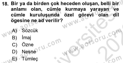 Bürolarda Temel Kavramlar Dersi 2022 - 2023 Yılı (Final) Dönem Sonu Sınav Soruları 18. Soru