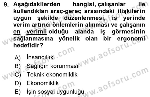 Bürolarda Temel Kavramlar Dersi 2022 - 2023 Yılı (Final) Dönem Sonu Sınav Soruları 9. Soru