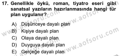 Bürolarda Temel Kavramlar Dersi 2022 - 2023 Yılı Yaz Okulu Sınav Soruları 17. Soru