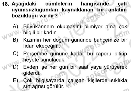 Bürolarda Temel Kavramlar Dersi 2022 - 2023 Yılı Yaz Okulu Sınav Soruları 18. Soru