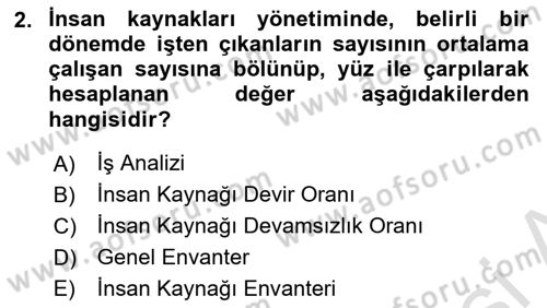 Bürolarda Temel Kavramlar Dersi 2022 - 2023 Yılı Yaz Okulu Sınav Soruları 2. Soru