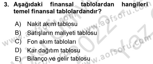 Bürolarda Temel Kavramlar Dersi 2022 - 2023 Yılı Yaz Okulu Sınav Soruları 3. Soru