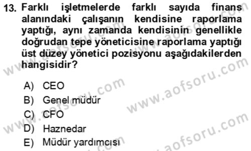 Bürolarda Temel Kavramlar Dersi 2023 - 2024 Yılı (Vize) Ara Sınav Soruları 13. Soru