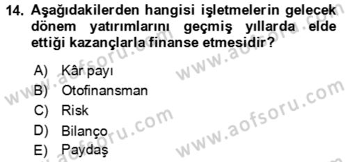 Bürolarda Temel Kavramlar Dersi 2023 - 2024 Yılı (Vize) Ara Sınav Soruları 14. Soru