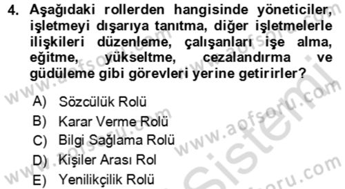 Bürolarda Temel Kavramlar Dersi 2023 - 2024 Yılı (Vize) Ara Sınav Soruları 4. Soru