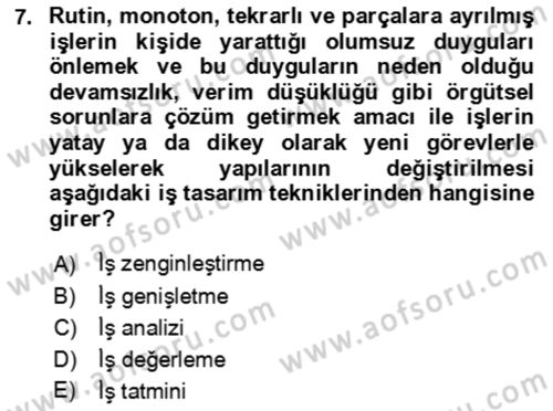 Bürolarda Temel Kavramlar Dersi 2023 - 2024 Yılı (Vize) Ara Sınav Soruları 7. Soru