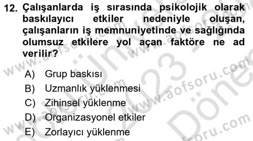 Bürolarda Temel Kavramlar Dersi 2023 - 2024 Yılı (Final) Dönem Sonu Sınav Soruları 12. Soru