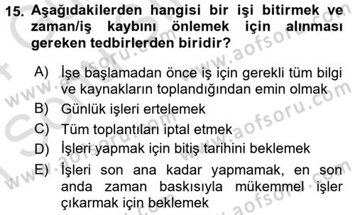 Bürolarda Temel Kavramlar Dersi 2023 - 2024 Yılı (Final) Dönem Sonu Sınav Soruları 15. Soru