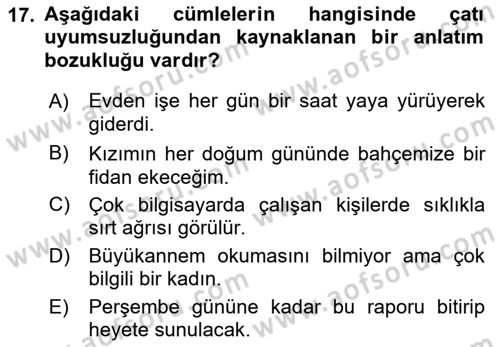 Bürolarda Temel Kavramlar Dersi 2023 - 2024 Yılı (Final) Dönem Sonu Sınav Soruları 17. Soru