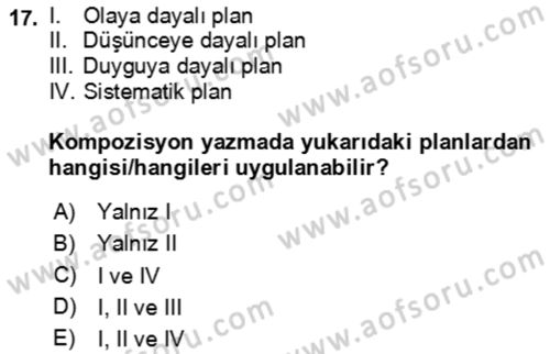 Bürolarda Temel Kavramlar Dersi 2023 - 2024 Yılı Yaz Okulu Sınav Soruları 17. Soru