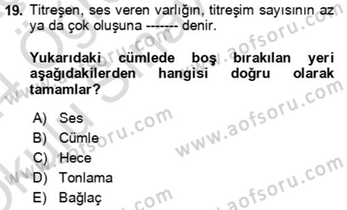 Bürolarda Temel Kavramlar Dersi 2023 - 2024 Yılı Yaz Okulu Sınav Soruları 19. Soru