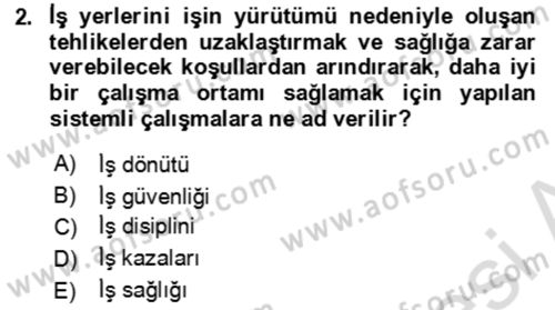 Bürolarda Temel Kavramlar Dersi 2023 - 2024 Yılı Yaz Okulu Sınav Soruları 2. Soru