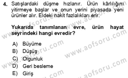 Bürolarda Temel Kavramlar Dersi 2023 - 2024 Yılı Yaz Okulu Sınav Soruları 4. Soru