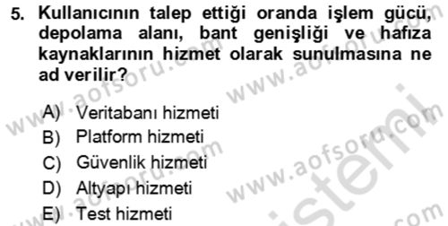 Bürolarda Temel Kavramlar Dersi 2023 - 2024 Yılı Yaz Okulu Sınav Soruları 5. Soru
