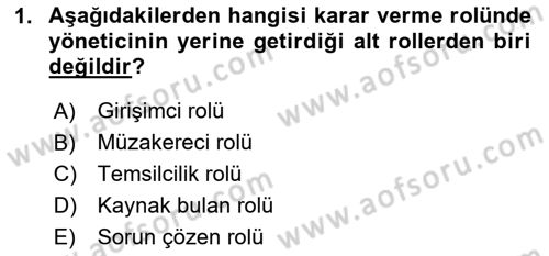 Bürolarda Temel Kavramlar Dersi Ara Sınavı Deneme Sınav Soruları 1. Soru