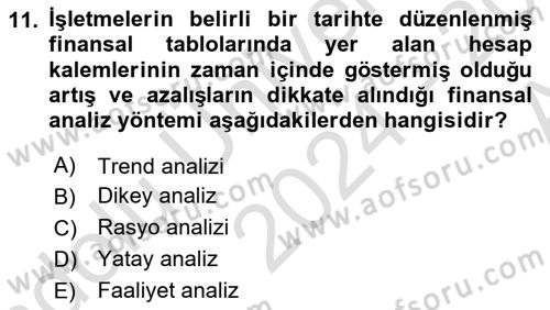Bürolarda Temel Kavramlar Dersi Ara Sınavı Deneme Sınav Soruları 11. Soru