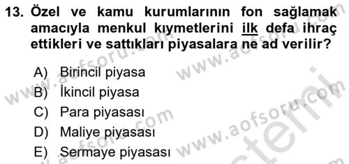Bürolarda Temel Kavramlar Dersi Ara Sınavı Deneme Sınav Soruları 13. Soru