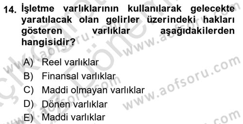 Bürolarda Temel Kavramlar Dersi Ara Sınavı Deneme Sınav Soruları 14. Soru
