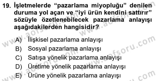 Bürolarda Temel Kavramlar Dersi Ara Sınavı Deneme Sınav Soruları 19. Soru