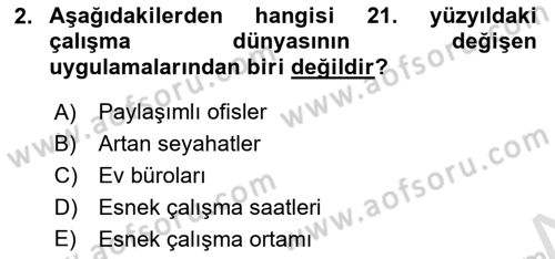 Bürolarda Temel Kavramlar Dersi Ara Sınavı Deneme Sınav Soruları 2. Soru