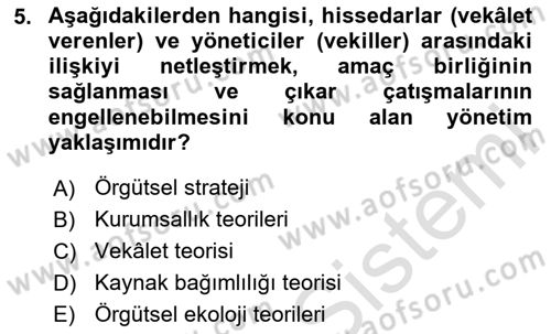 Bürolarda Temel Kavramlar Dersi Ara Sınavı Deneme Sınav Soruları 5. Soru