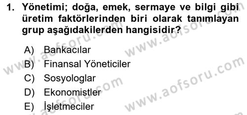 Bürolarda Temel Kavramlar Dersi 2025 - 2026 Yılı (Vize) Ara Sınav Soruları 1. Soru