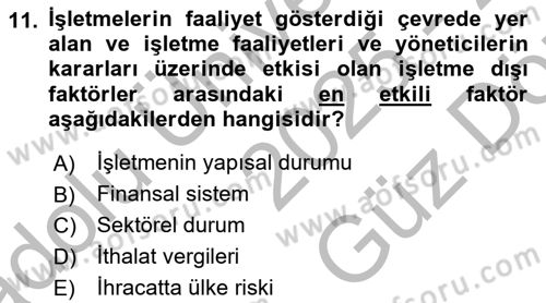 Bürolarda Temel Kavramlar Dersi 2025 - 2026 Yılı (Vize) Ara Sınav Soruları 11. Soru