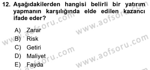 Bürolarda Temel Kavramlar Dersi 2025 - 2026 Yılı (Vize) Ara Sınav Soruları 12. Soru