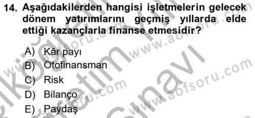 Bürolarda Temel Kavramlar Dersi 2025 - 2026 Yılı (Vize) Ara Sınav Soruları 14. Soru