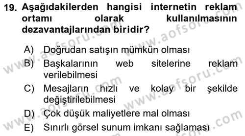 Bürolarda Temel Kavramlar Dersi 2025 - 2026 Yılı (Vize) Ara Sınav Soruları 19. Soru