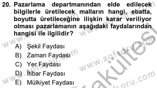 Bürolarda Temel Kavramlar Dersi 2025 - 2026 Yılı (Vize) Ara Sınav Soruları 20. Soru