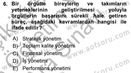 Bürolarda Temel Kavramlar Dersi 2025 - 2026 Yılı (Vize) Ara Sınav Soruları 6. Soru