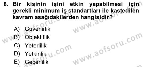 Bürolarda Temel Kavramlar Dersi 2025 - 2026 Yılı (Vize) Ara Sınav Soruları 8. Soru