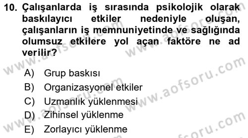 Bürolarda Temel Kavramlar Dersi 2025 - 2026 Yılı (Final) Dönem Sonu Sınav Soruları 10. Soru