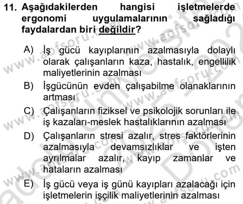 Bürolarda Temel Kavramlar Dersi 2025 - 2026 Yılı (Final) Dönem Sonu Sınav Soruları 11. Soru
