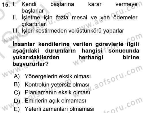 Bürolarda Temel Kavramlar Dersi 2025 - 2026 Yılı (Final) Dönem Sonu Sınav Soruları 15. Soru