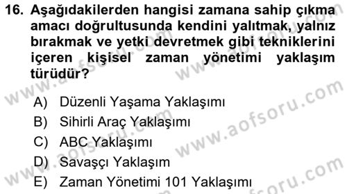Bürolarda Temel Kavramlar Dersi 2025 - 2026 Yılı (Final) Dönem Sonu Sınav Soruları 16. Soru