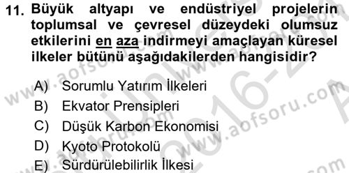 İş Hayatında Standartlar Dersi 2016 - 2017 Yılı (Vize) Ara Sınav Soruları 11. Soru