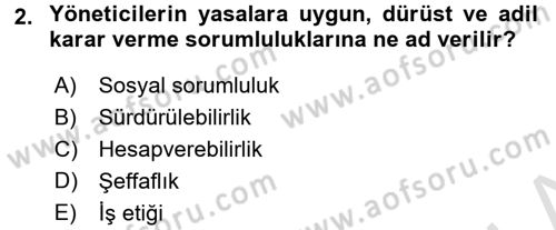 İş Hayatında Standartlar Dersi 2016 - 2017 Yılı (Vize) Ara Sınav Soruları 2. Soru