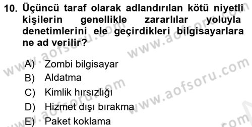 İş Hayatında Standartlar Dersi 2016 - 2017 Yılı (Final) Dönem Sonu Sınav Soruları 10. Soru