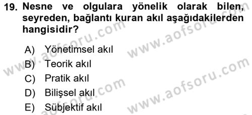 İş Hayatında Standartlar Dersi 2016 - 2017 Yılı (Final) Dönem Sonu Sınav Soruları 19. Soru