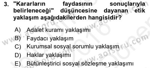 İş Hayatında Standartlar Dersi 2016 - 2017 Yılı (Final) Dönem Sonu Sınav Soruları 3. Soru